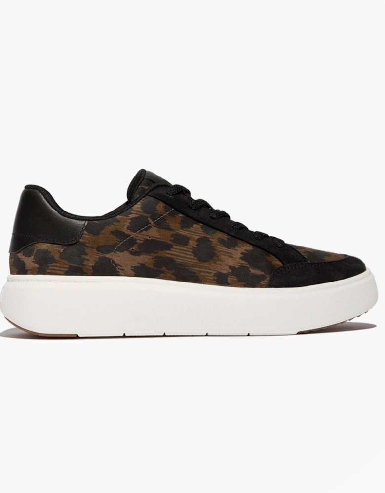'Ready To Go' LEOPARD SUEDE Ladies Sneakers Black/Chocolate Mix