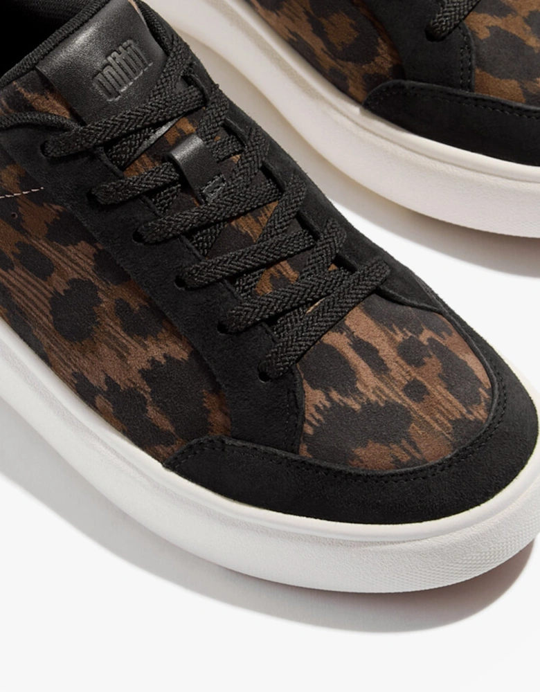 'Ready To Go' LEOPARD SUEDE Ladies Sneakers Black/Chocolate Mix