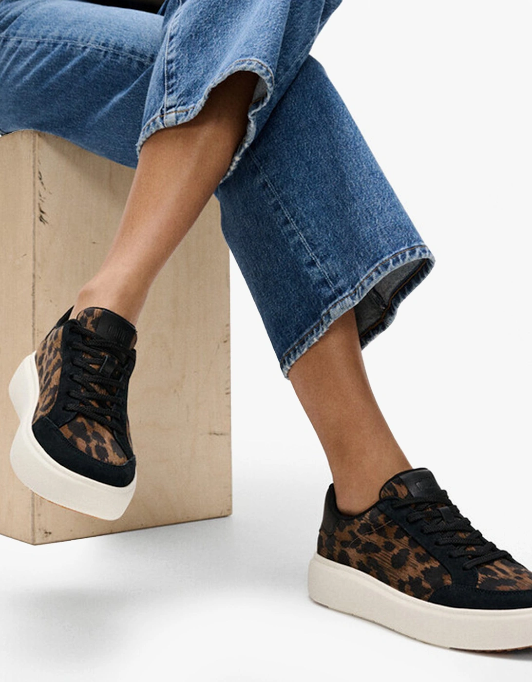 'Ready To Go' LEOPARD SUEDE Ladies Sneakers Black/Chocolate Mix