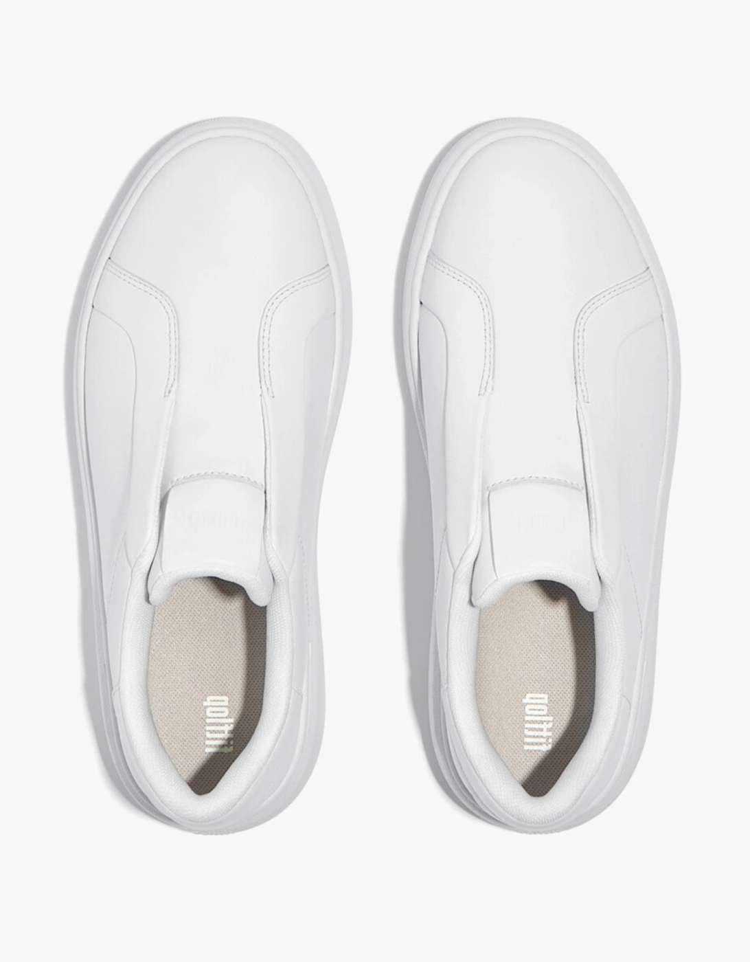 'Ready To Go' LEATHER LACELESS Ladies Sneakers Urban White
