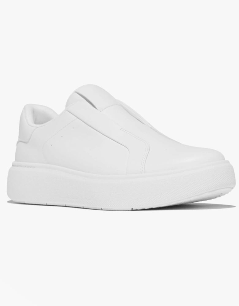 'Ready To Go' LEATHER LACELESS Ladies Sneakers Urban White