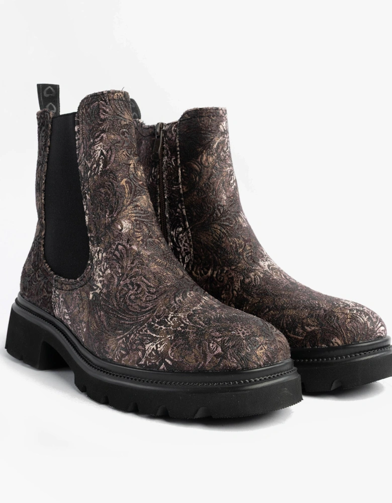 BRKVLR ZETA MEADOW VELOUR Womens Chelsea Boots Bark Velour