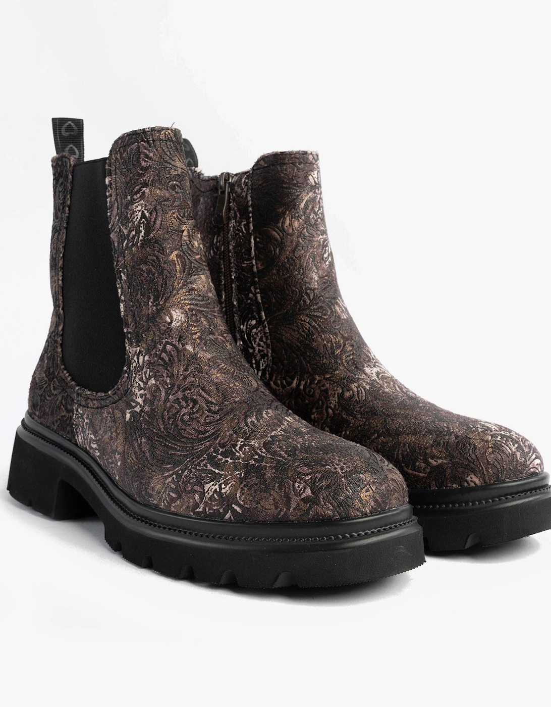 BRKVLR ZETA MEADOW VELOUR Womens Chelsea Boots Bark Velour