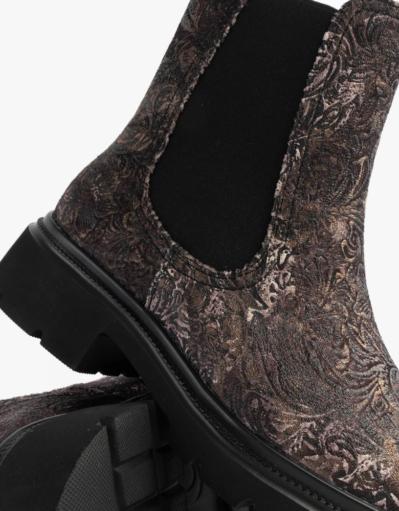 BRKVLR ZETA MEADOW VELOUR Womens Chelsea Boots Bark Velour