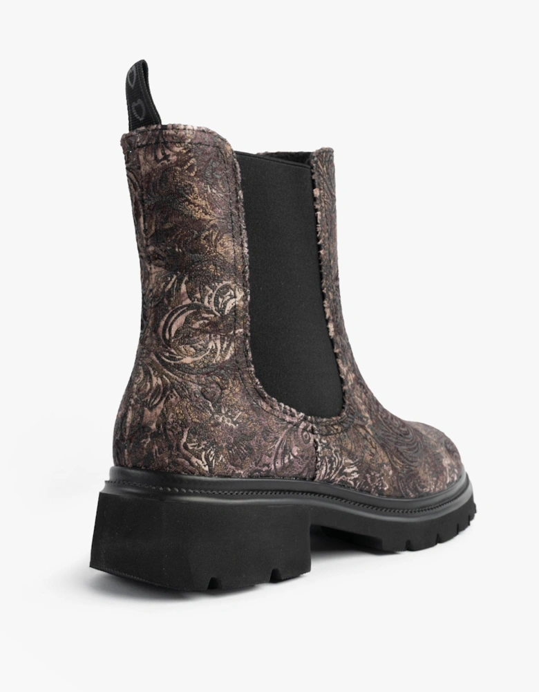 BRKVLR ZETA MEADOW VELOUR Womens Chelsea Boots Bark Velour