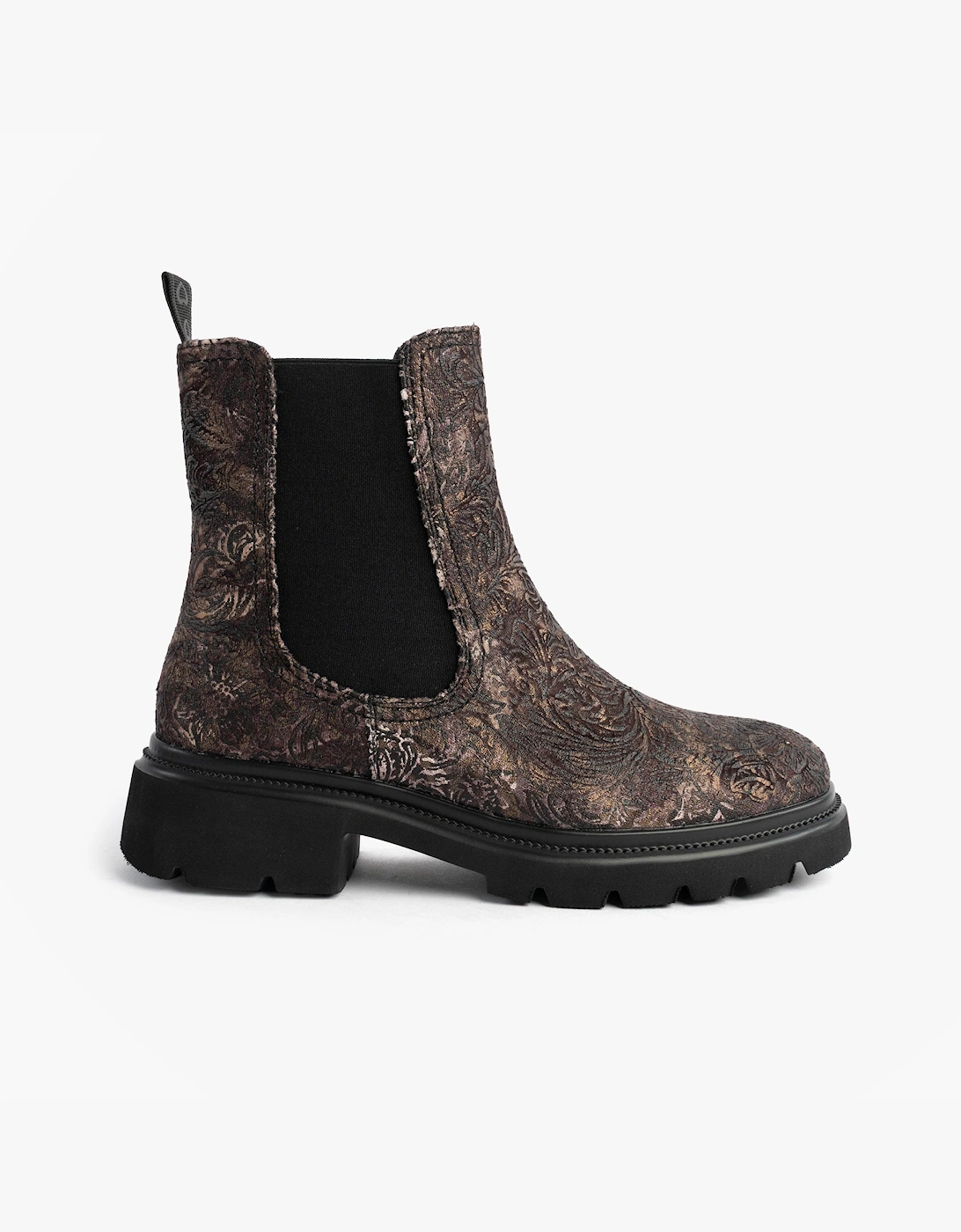 Heavenly Feet Women's Heavenly Feet BRKVLR ZETA MEADOW VELOUR Womens Chelsea Boots Bark Velour - Brown