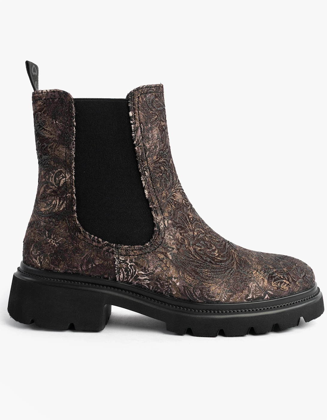 BRKVLR ZETA MEADOW VELOUR Womens Chelsea Boots Bark Velour, 7 of 6