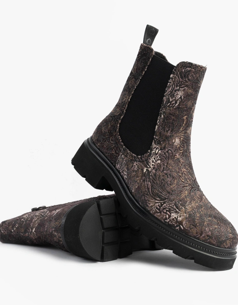 BRKVLR ZETA MEADOW VELOUR Womens Chelsea Boots Bark Velour