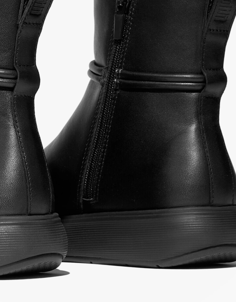 iQ-COMFF TASSEL LEATHER Ladies Short Boots All Black