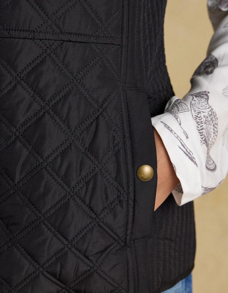 Minx Womens Showerproof Diamond Quilted Gilet Black