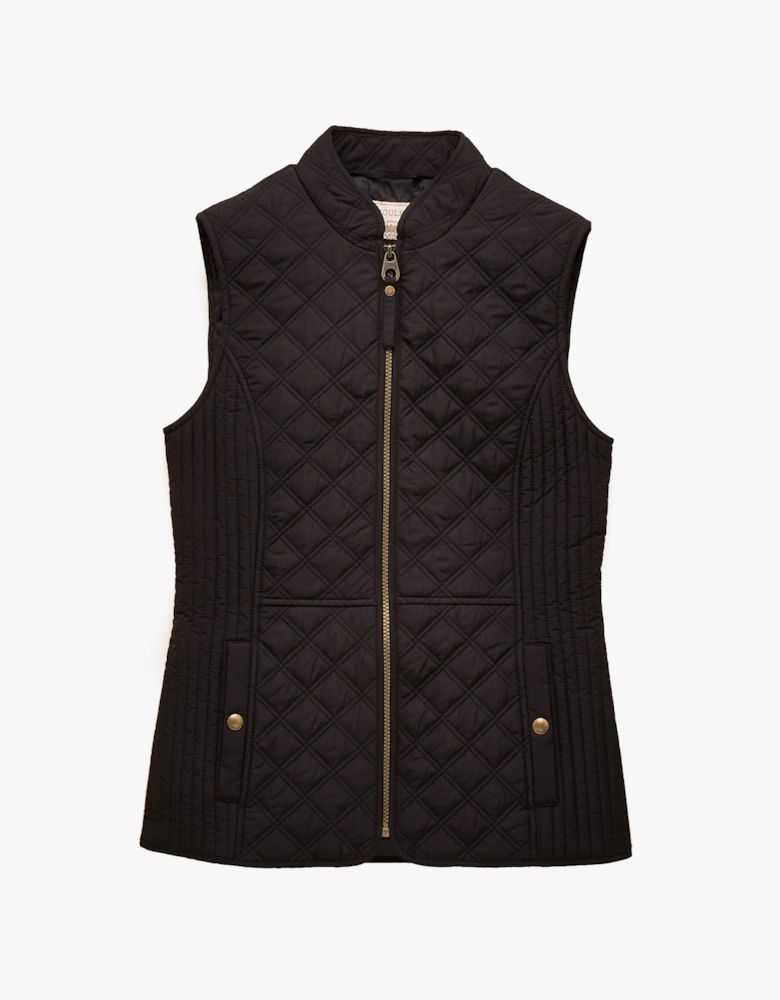 Minx Womens Showerproof Diamond Quilted Gilet Black