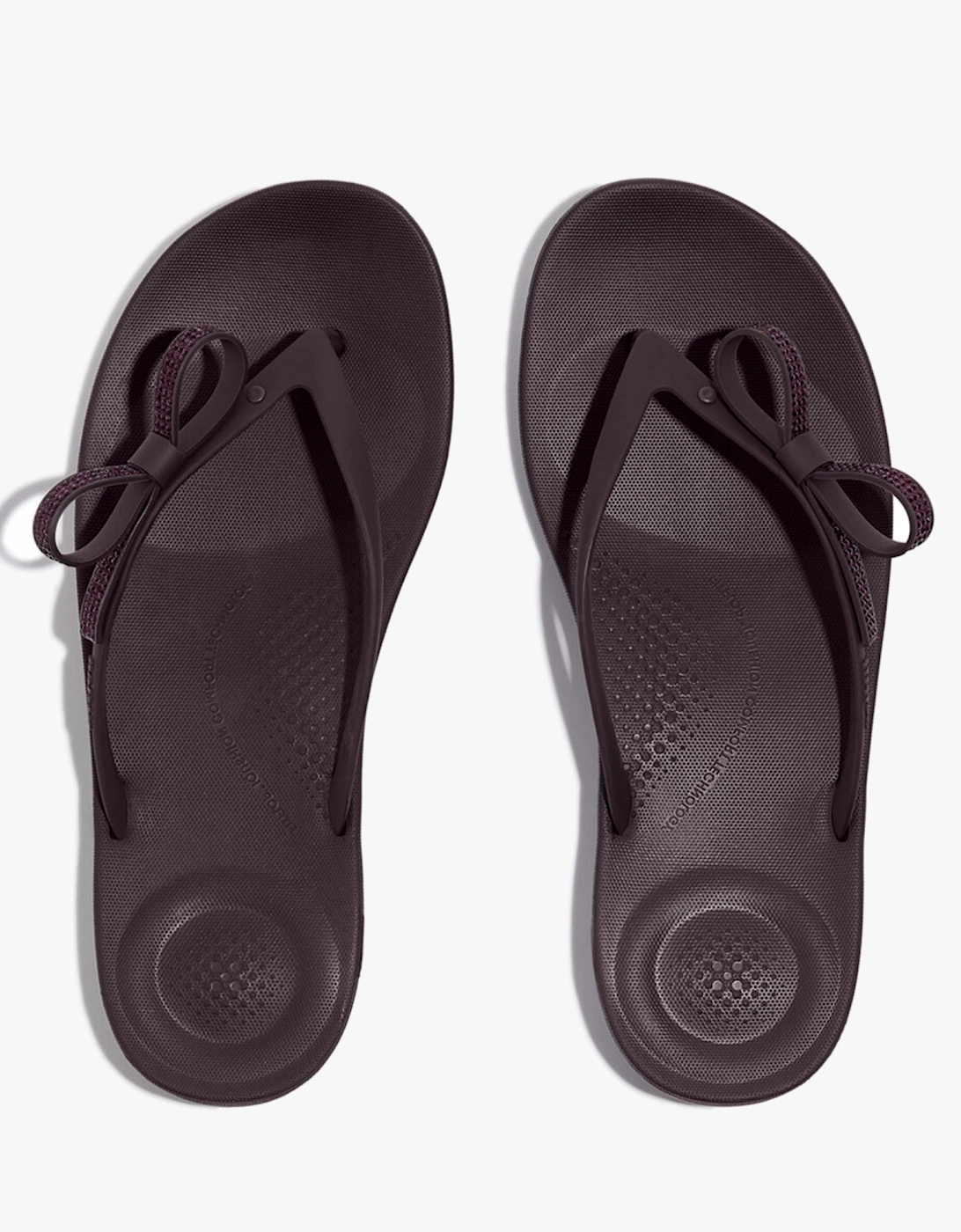 iQUSHION GLITZ-BOW Ladies Flip Flops Plumberry, 7 of 6