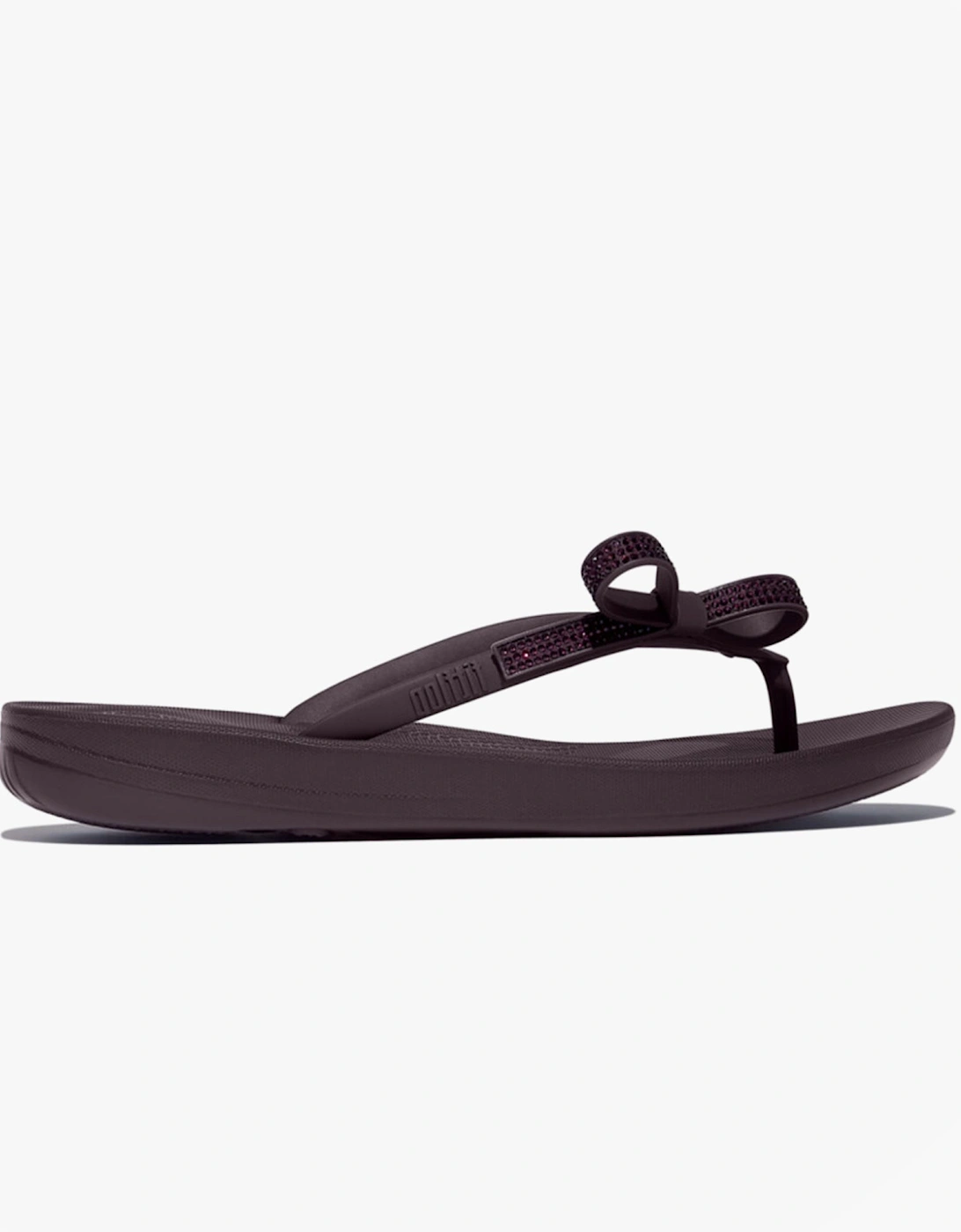 iQUSHION GLITZ-BOW Ladies Flip Flops Plumberry