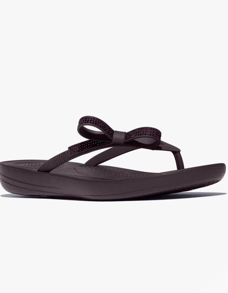 iQUSHION GLITZ-BOW Ladies Flip Flops Plumberry