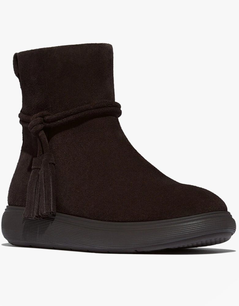 iQ-COMFF TASSEL SUEDE Ladies Short Boots Chocolate Brown