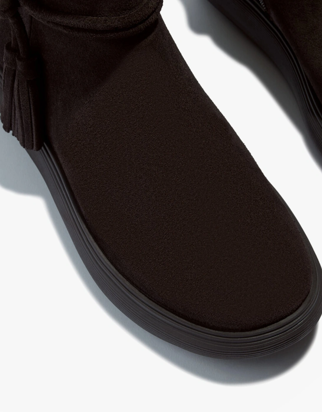 iQ-COMFF TASSEL SUEDE Ladies Short Boots Chocolate Brown