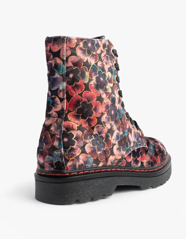JUSTINA2 VIOLA VELOUR Womens Ankle Boots Rose Pink