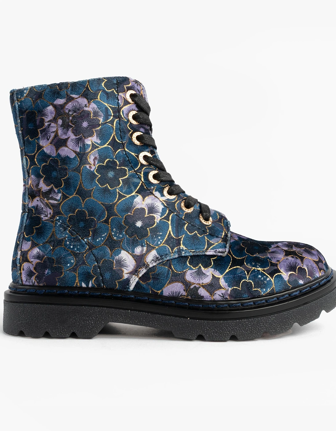 MDNGHT JUSTINA2 VIOLA VELOUR Womens Ankle Boots Midnight, 7 of 6