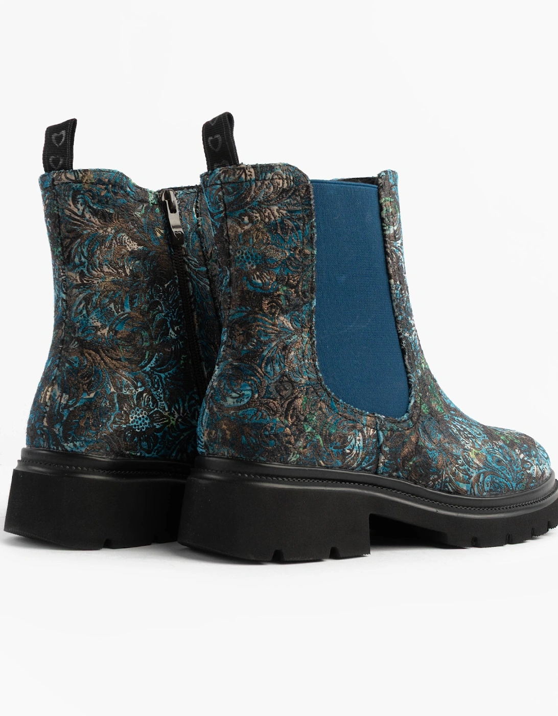 ZETA MEADOW VELOUR Womens Chelsea Boots Blue Velour