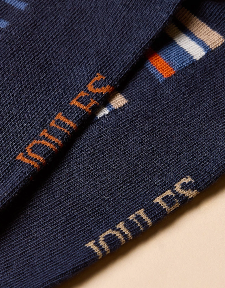 KINGSBURY Mens Socks Navy/Ginger