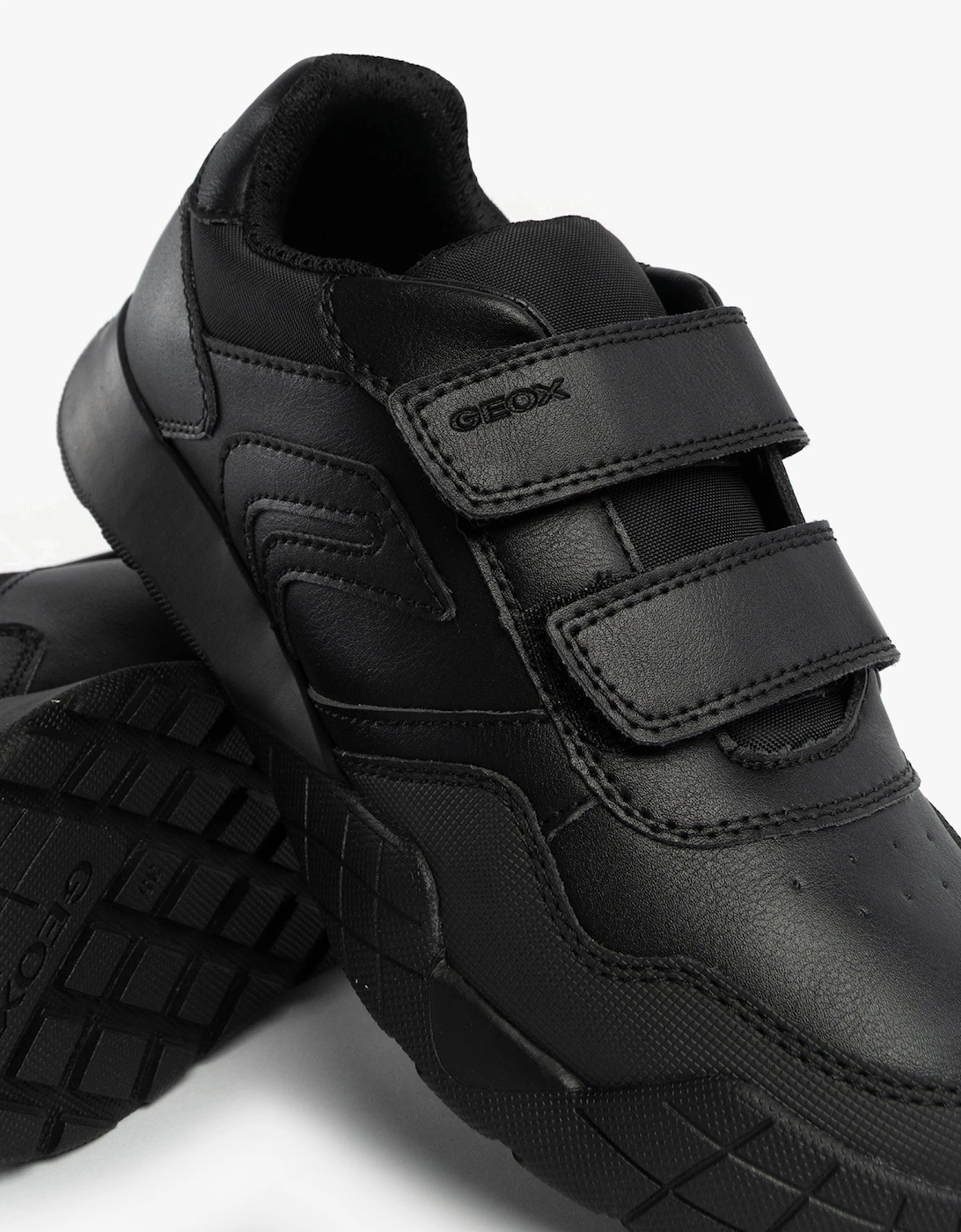 J RANN-E BOY Unisex Kids Touch Fasten Trainers Black