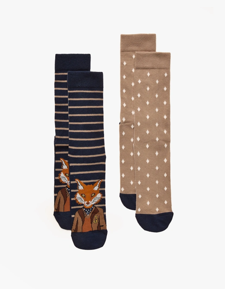 KINGSBURY Mens Socks Navy/Oatmeal