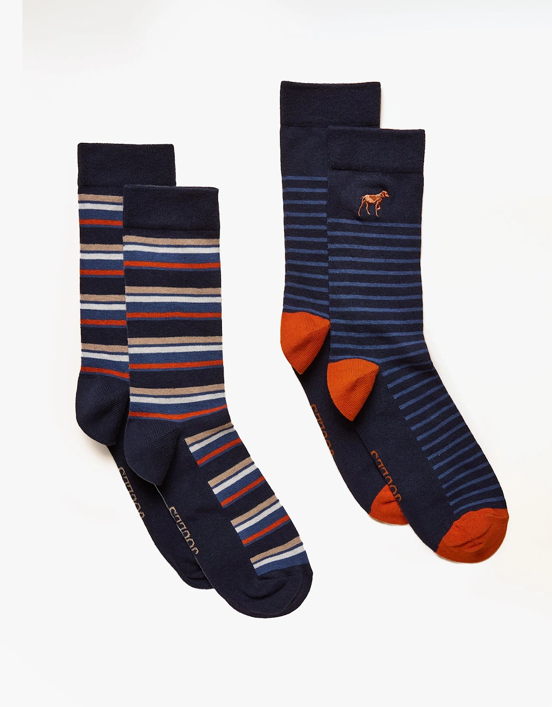 KINGSBURY Mens Socks Navy/Ginger, 4 of 3