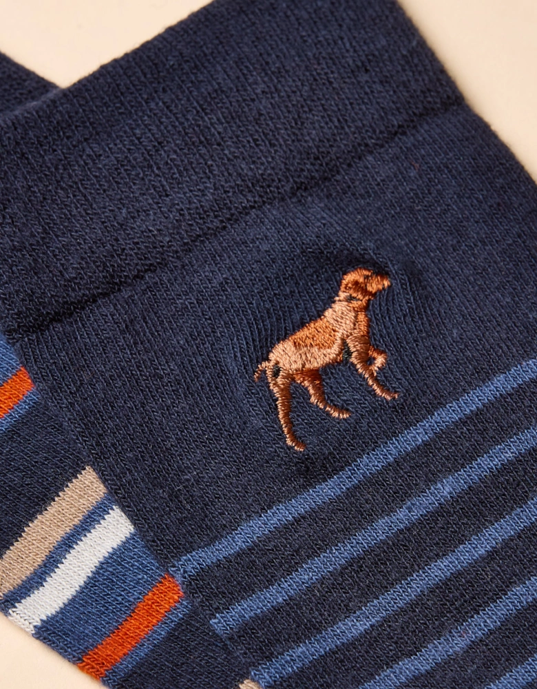 KINGSBURY Mens Socks Navy/Ginger