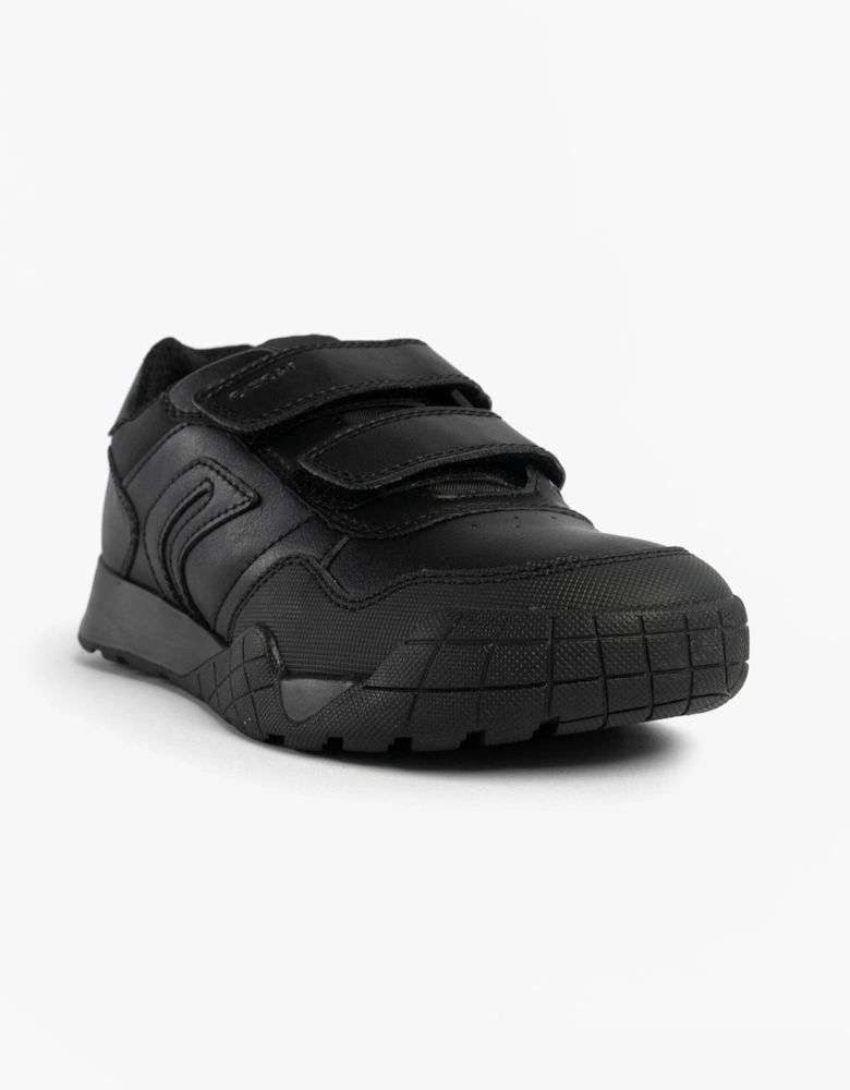 J RANN-E BOY Unisex Kids Touch Fasten Trainers Black