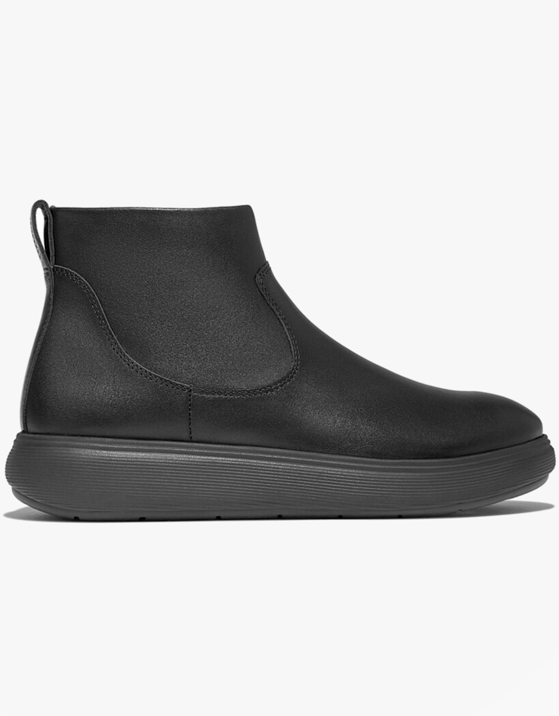 iQ-COMFF LEATHER ZIP Womens Chelsea Boots All Black, 7 of 6