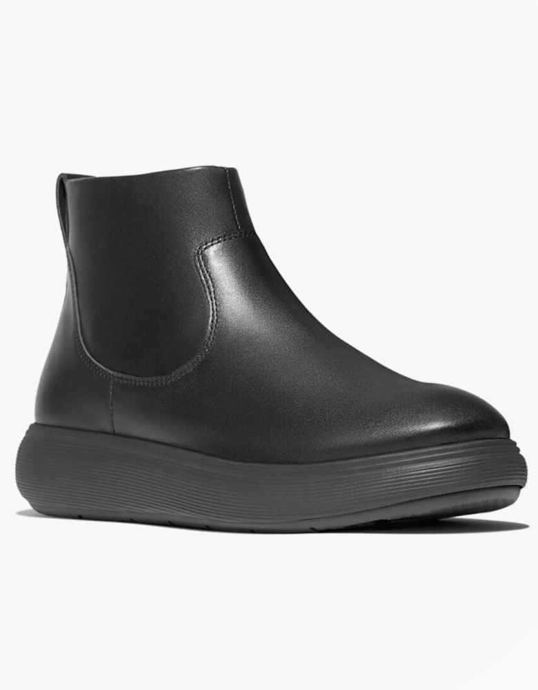 iQ-COMFF LEATHER ZIP Womens Chelsea Boots All Black