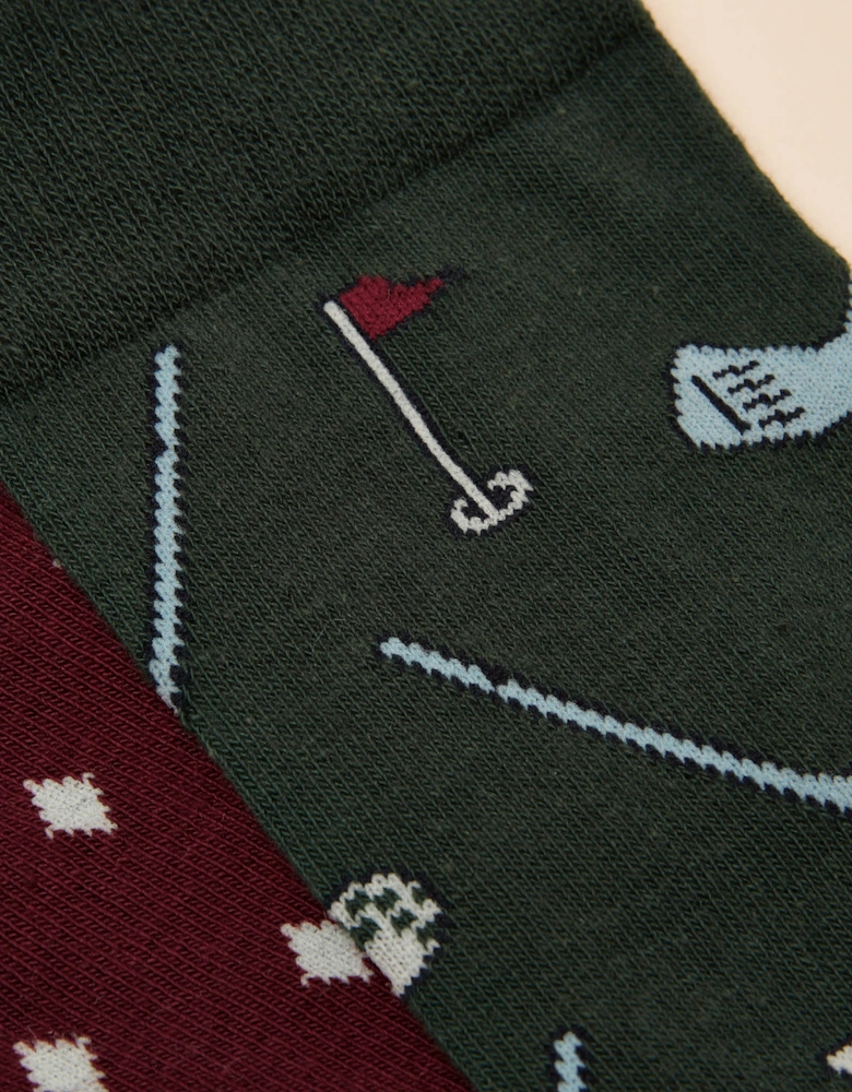 KINGSBURY Mens Socks Red/Green