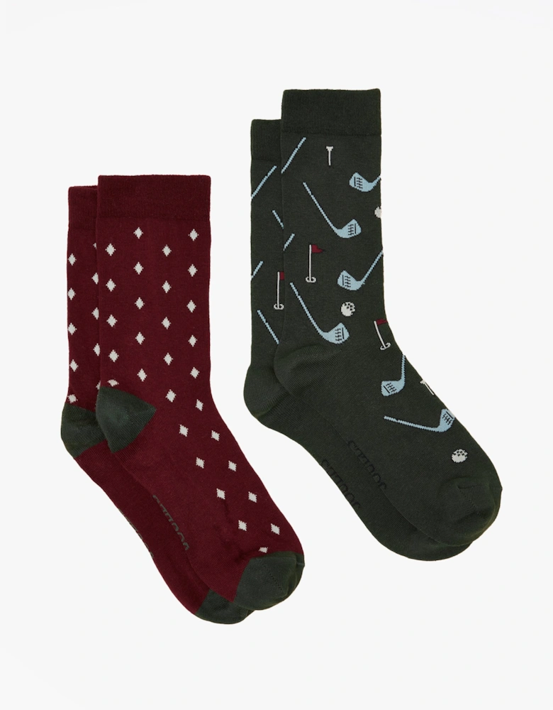 KINGSBURY Mens Socks Red/Green