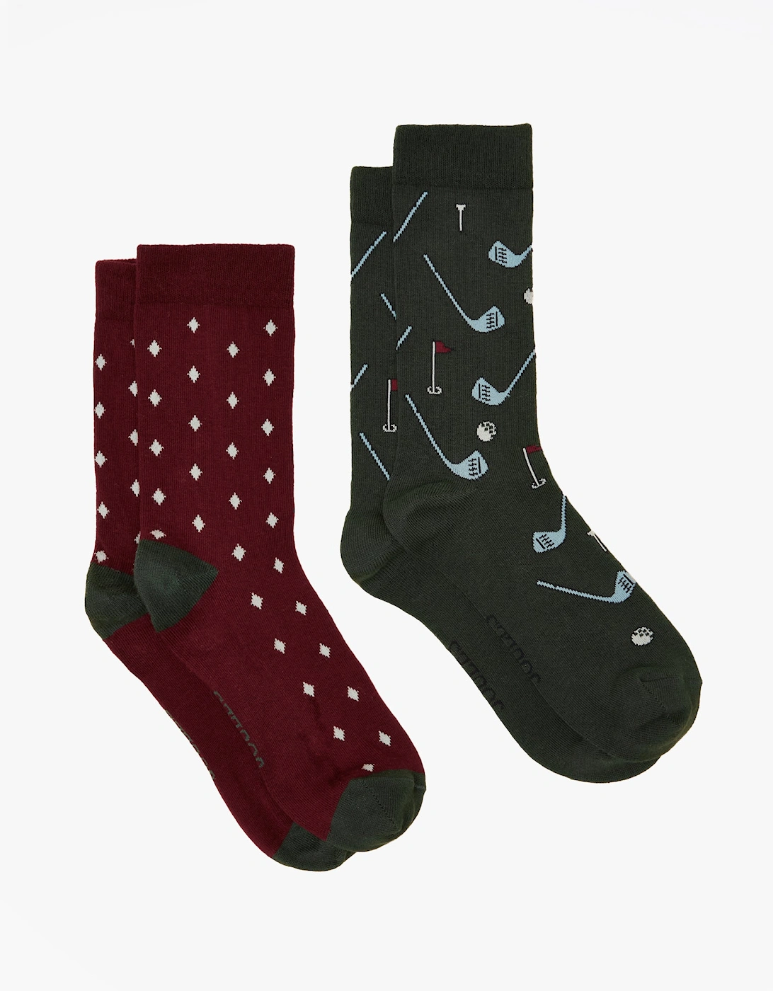 Joules Men's Red Kingsbury Socks /Green