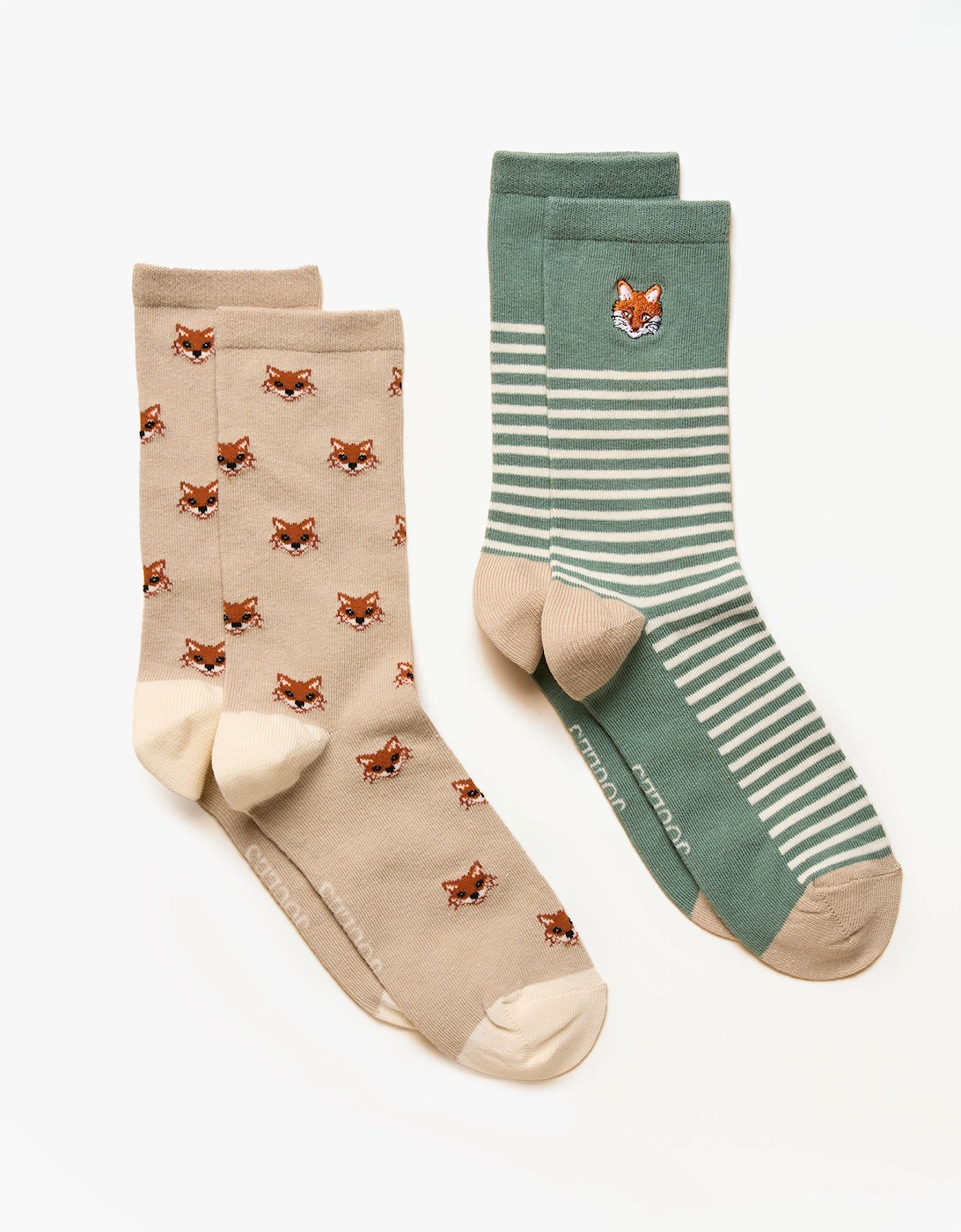 Joules Women's Green Everyday Socks Khaki/Stone