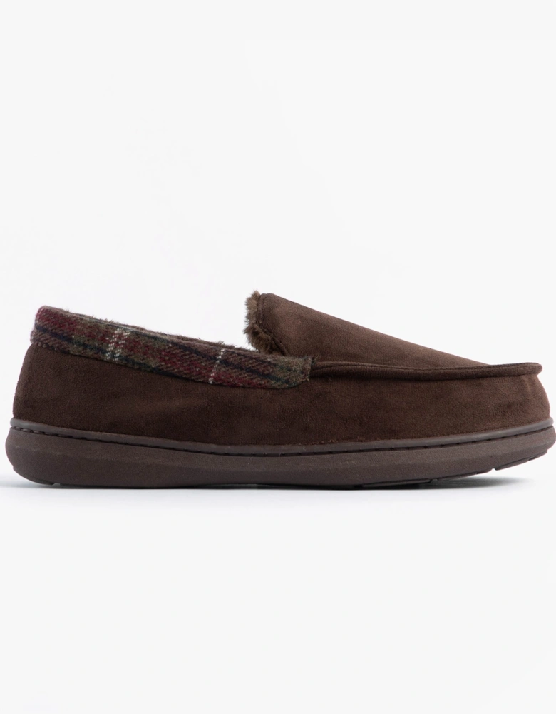 Jo & Joe ST ANDREWS Mens Moccasin Slippers Brown