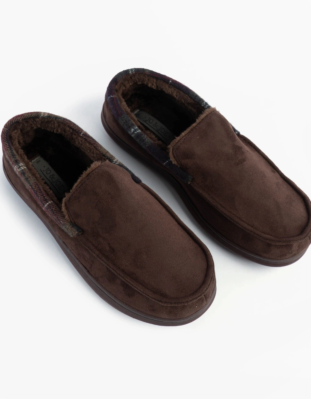 Jo & Joe ST ANDREWS Mens Moccasin Slippers Brown