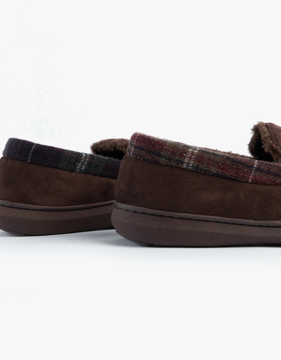 Jo & Joe ST ANDREWS Mens Moccasin Slippers Brown