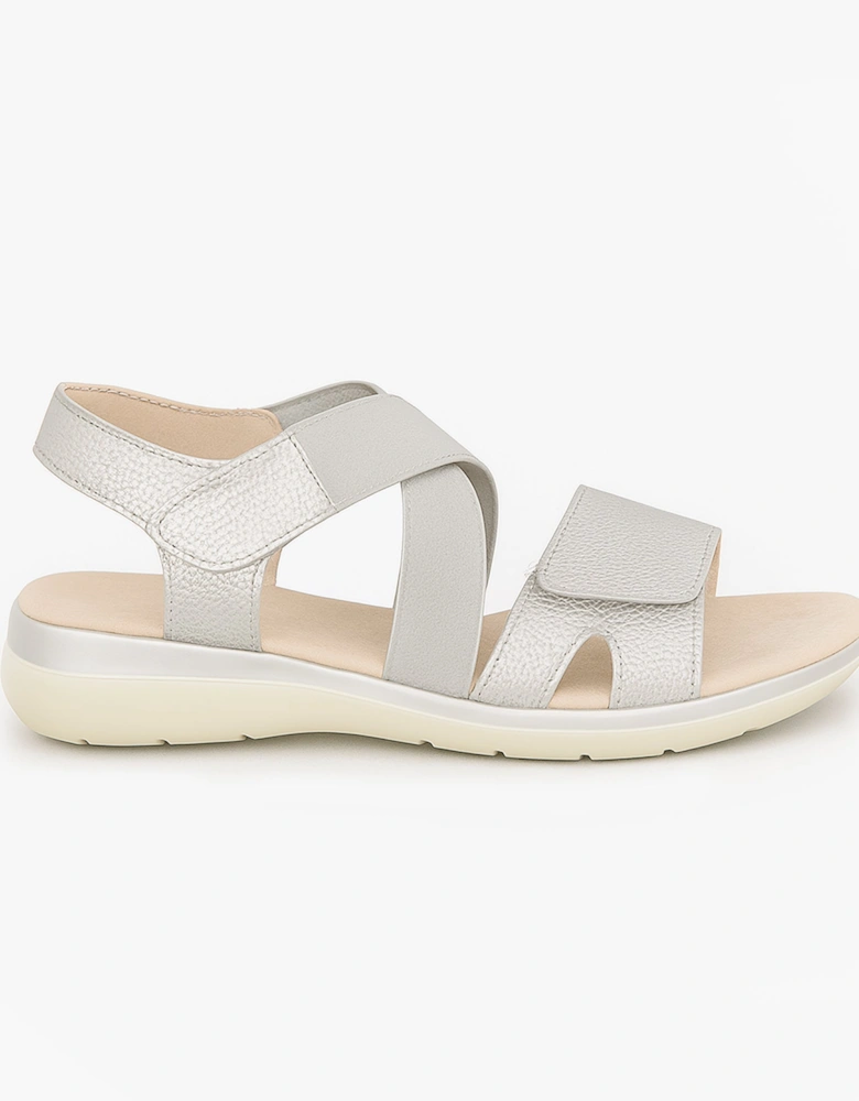 Womens Strapy Sandals Silver Shimmer