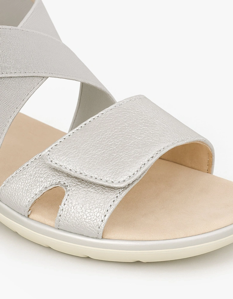 Womens Strapy Sandals Silver Shimmer