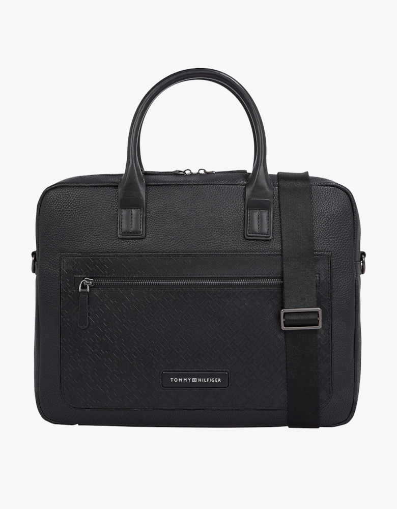 MONOGRAM PEBBLE GRAIN Mens Laptop Bag Black