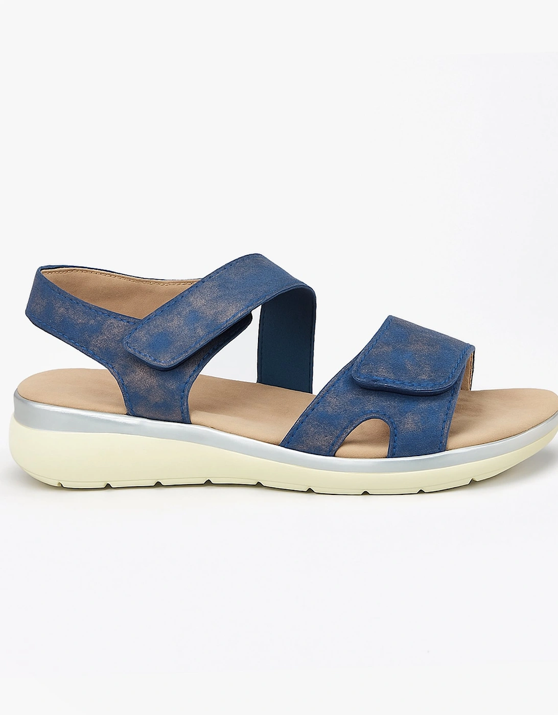 Womens Strapy Touch Fasten Sandals Navy, 5 of 4