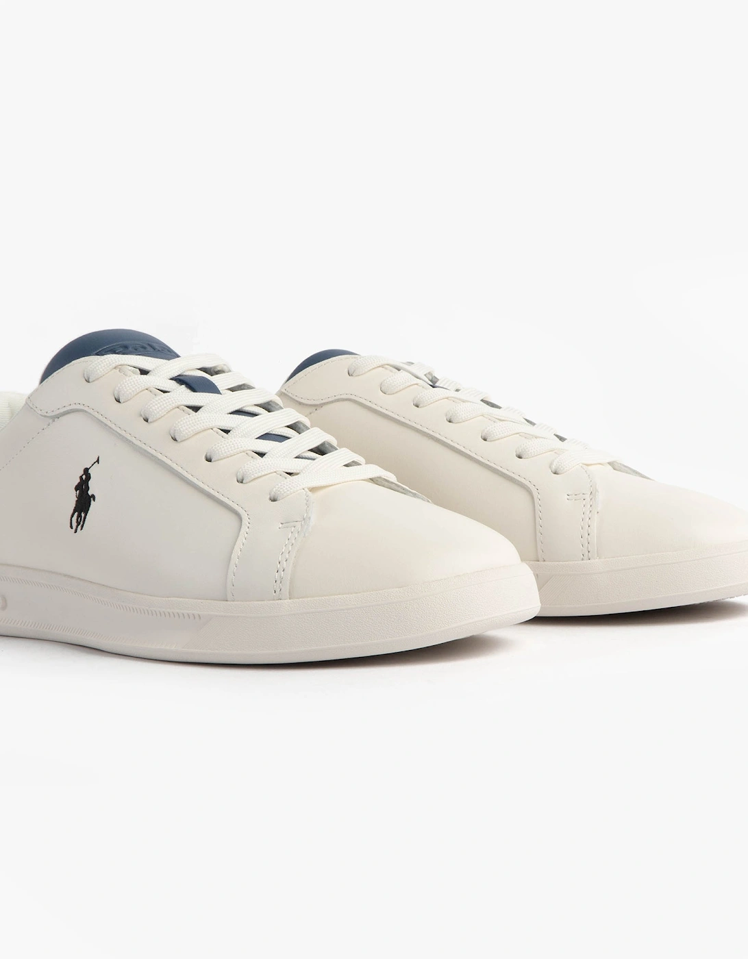 Mens Heritage Court II Leather Trainer Off White/Blue