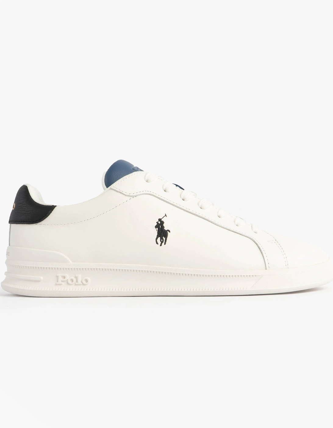 Mens Heritage Court II Leather Trainer Off White/Blue, 7 of 6