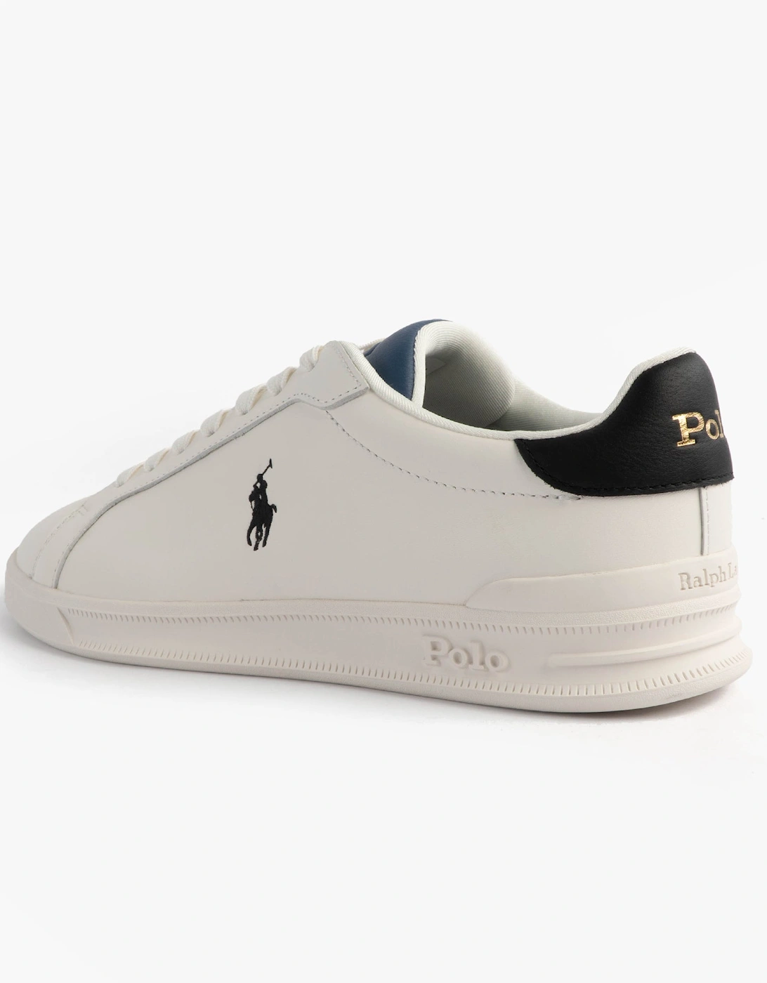 Mens Heritage Court II Leather Trainer Off White/Blue