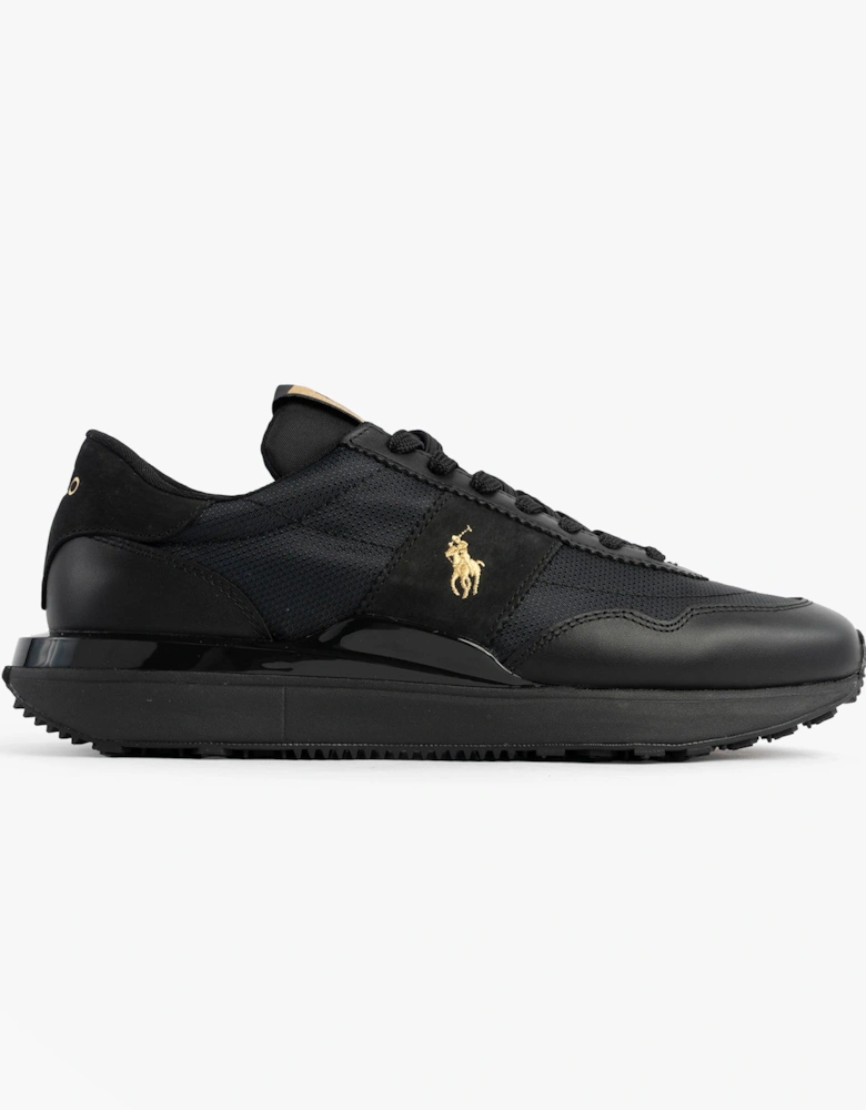 Mens Train 89 V2 Lace Up Suede-Panelled Trainer Black