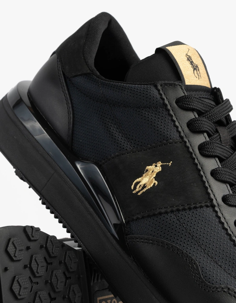 Mens Train 89 V2 Lace Up Suede-Panelled Trainer Black