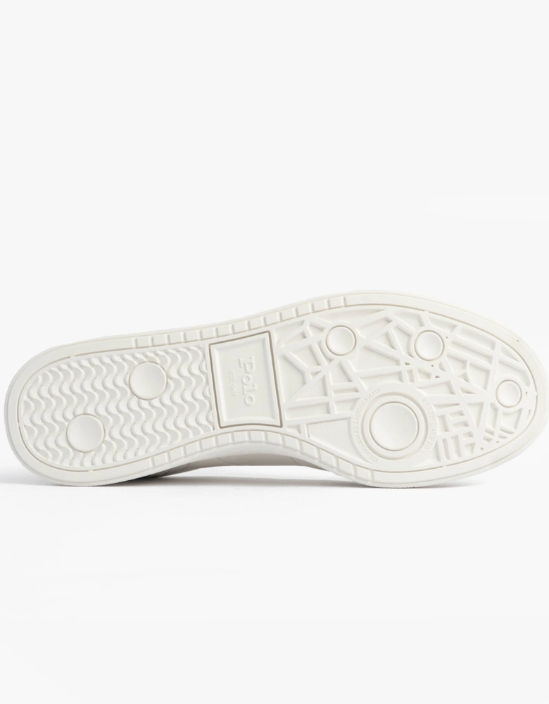 Mens Bedford Lace Up Leather-Suede Trainer White