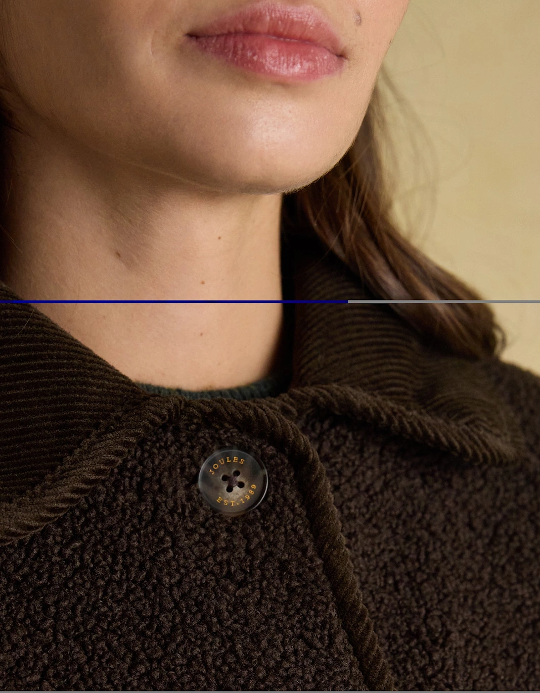 Sadie Womens Collared Fleece Jacket Chocolate Brown