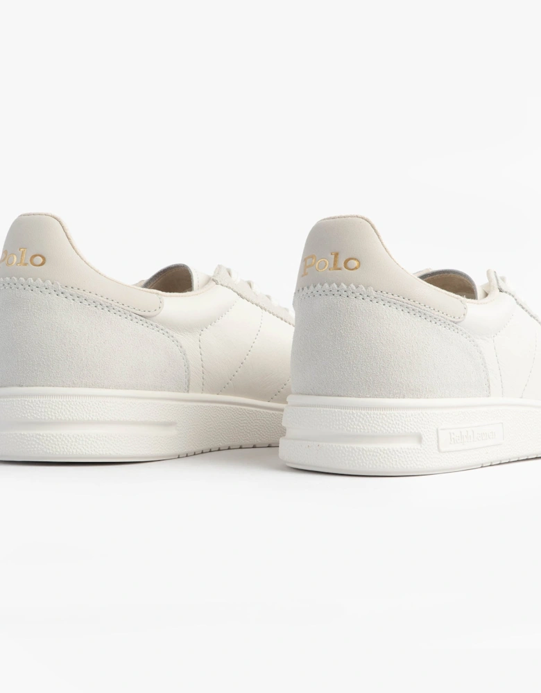 Mens Bedford Lace Up Leather-Suede Trainer White